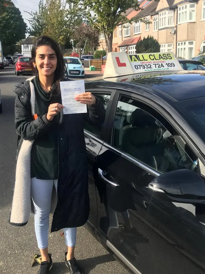 ACDAL learner celebrating a practical driving test pass 32