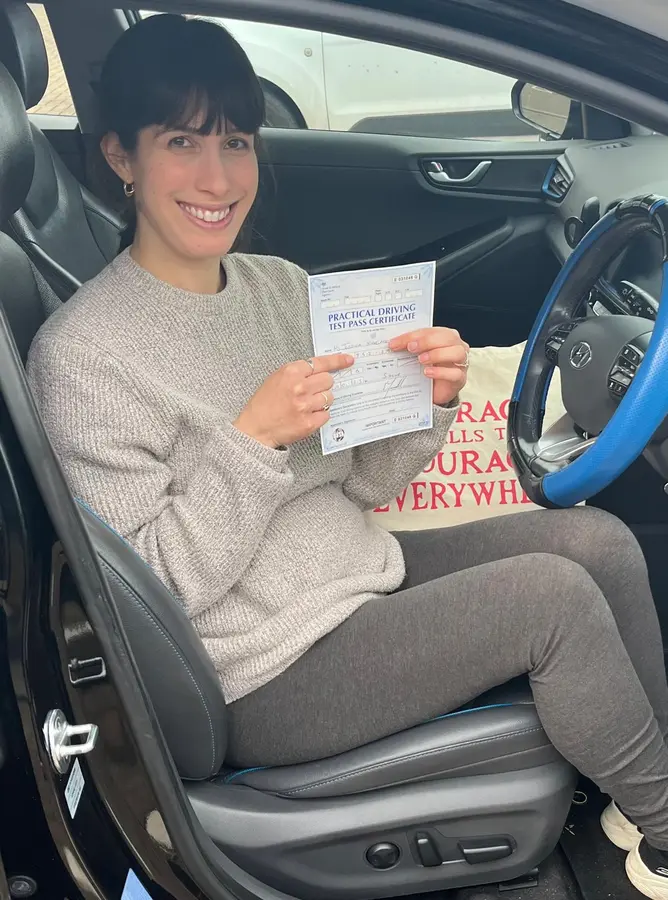 ACDAL learner celebrating a practical driving test pass 37